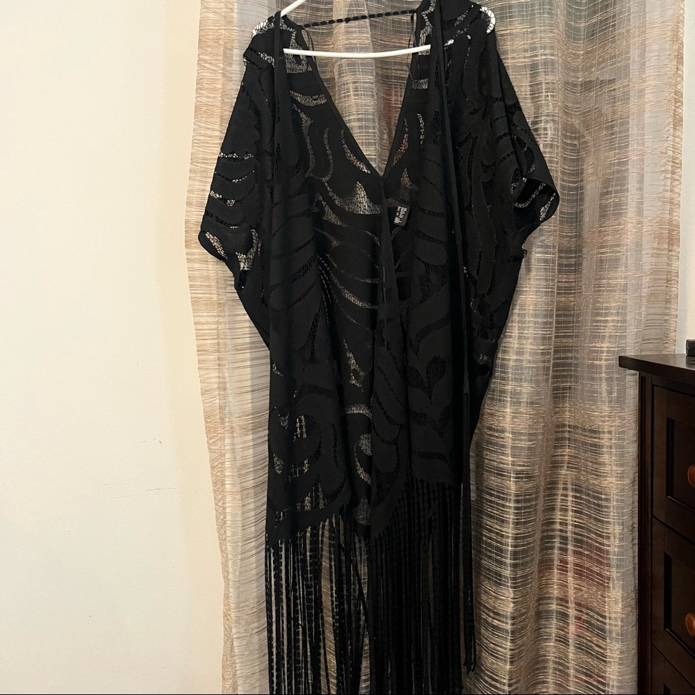 H&M Black Long Cover Up